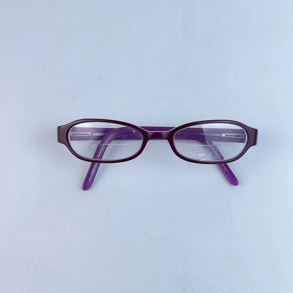 Funk Women Eyeglasses Purple & Brown Plastic Cat‎ Eye Full Rim 49-18-135 mm